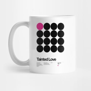 Tainted Love - Soft cell 1981, New Wave song Minimalistic Swiss Graphic Design Mug